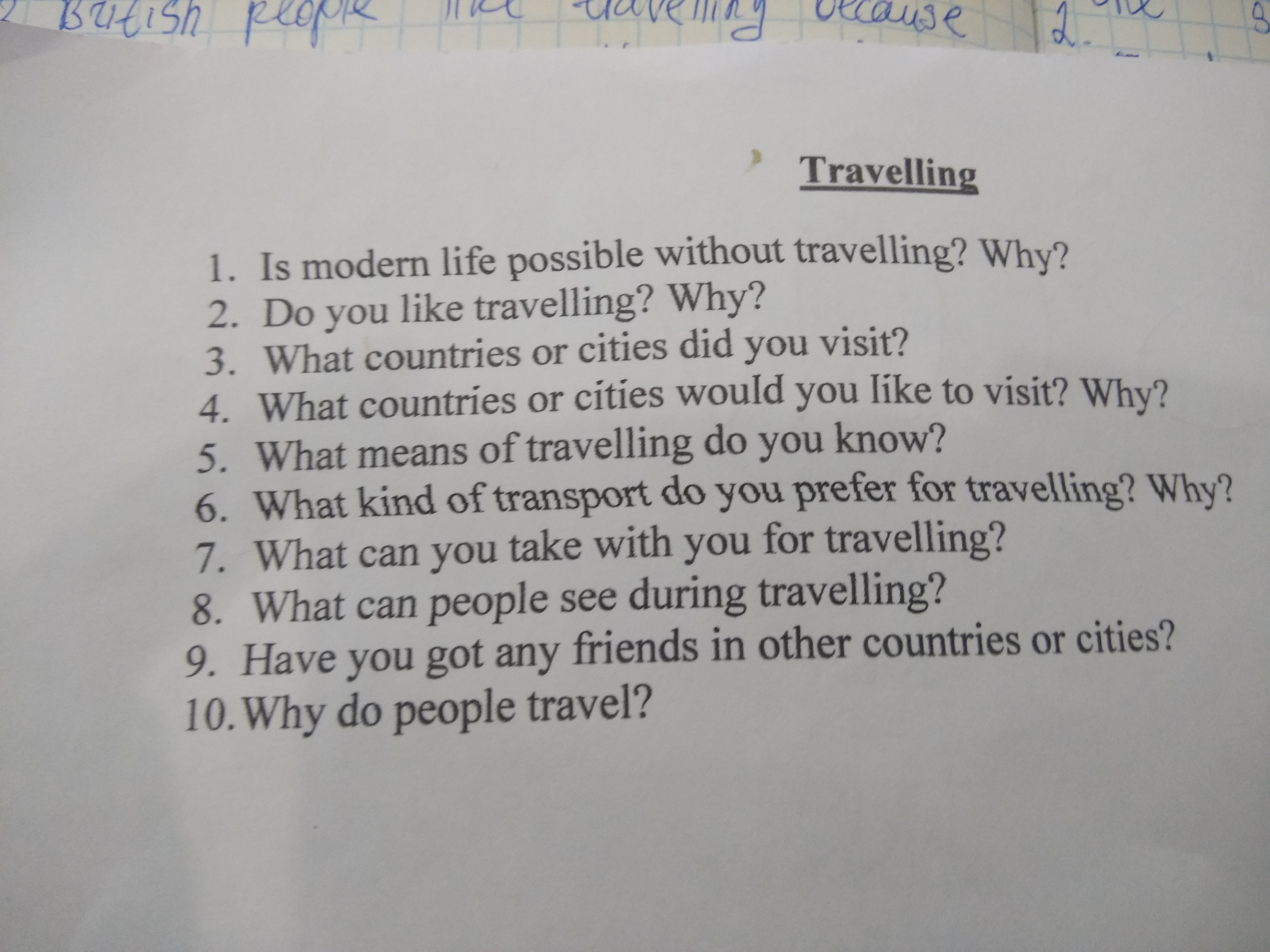 Question 1 перевод. Текст travelling Modern Life ответы на вопросы.