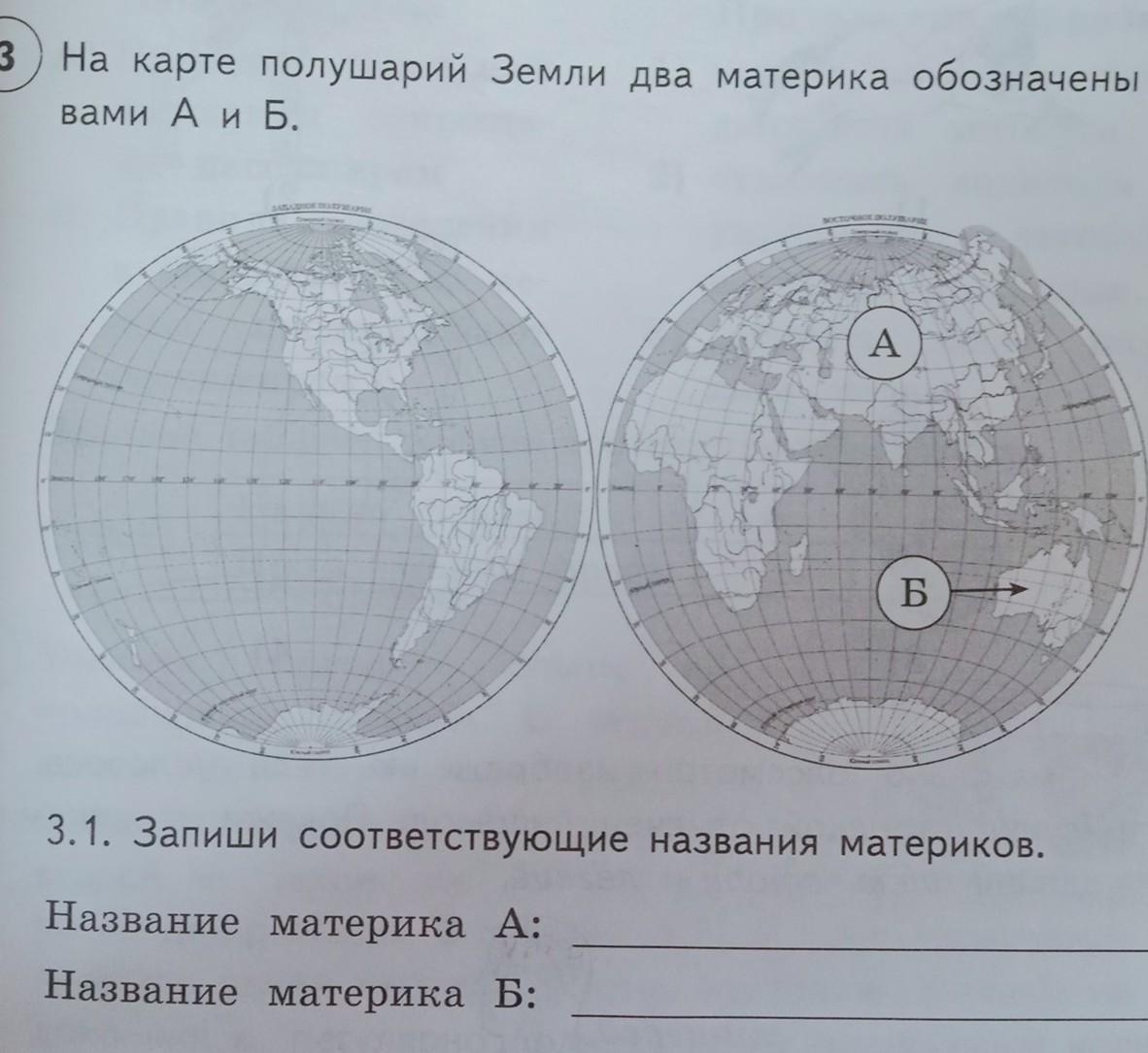 Два полушария земли материки