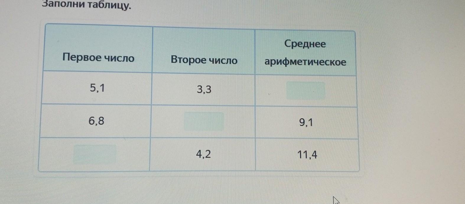 Заполни таблицу 5 7 8