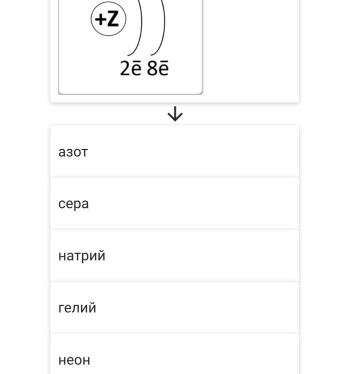 Установите соответствие между схемой строения электронной оболочки атома и химическим элементом