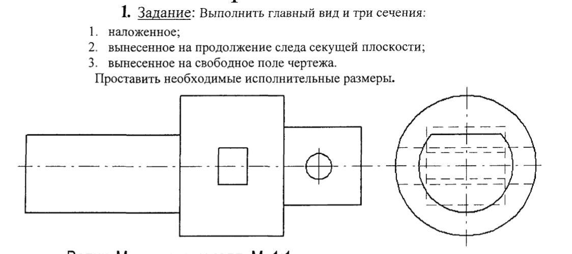 Положение каждой секущей плоскости указывается линией сечения выполняемой линией на чертеже