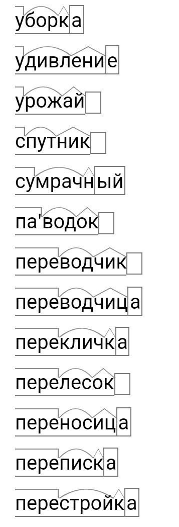 Подобрать слова по схеме приставка корень суффикс