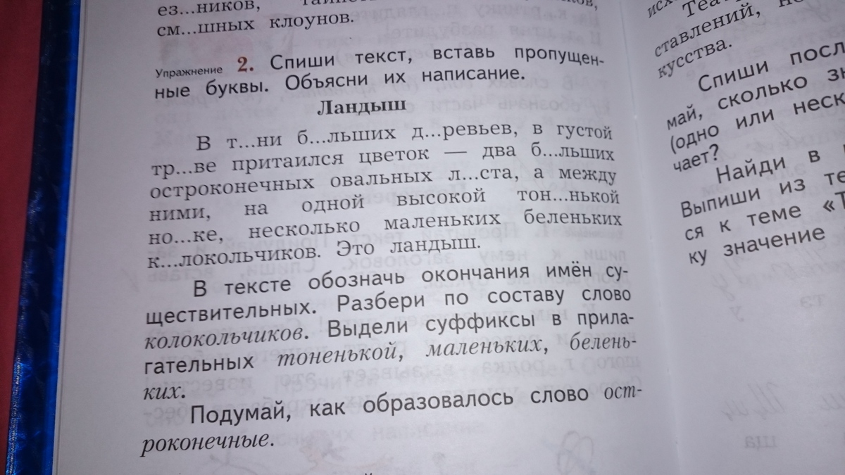 Какие слова из нашего словаря в картинках надо вставить чтобы этот текст стал законченным