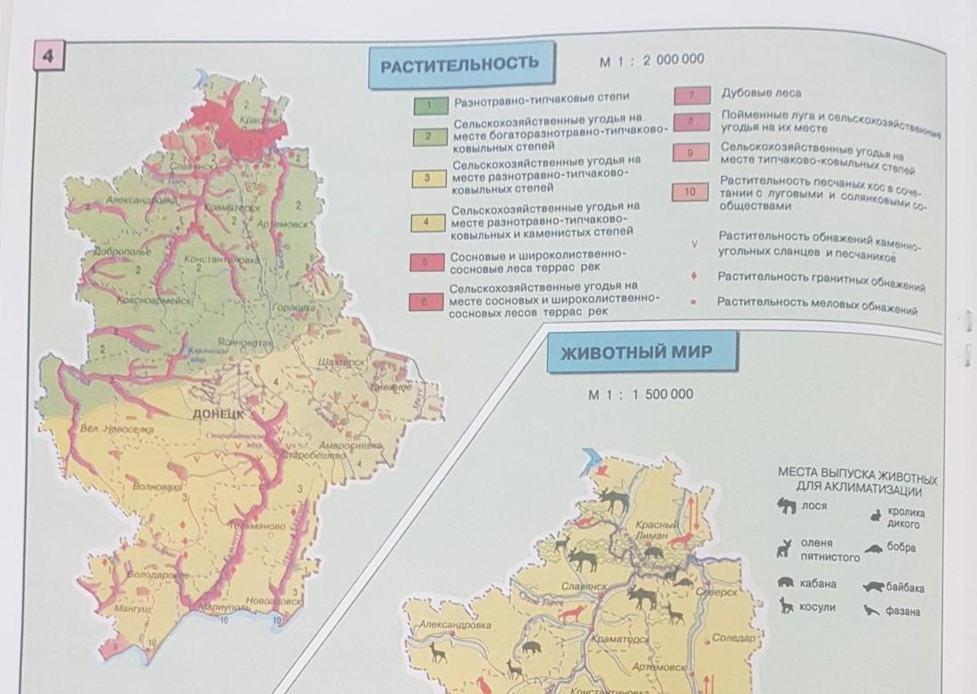 Карта местности донецкой области