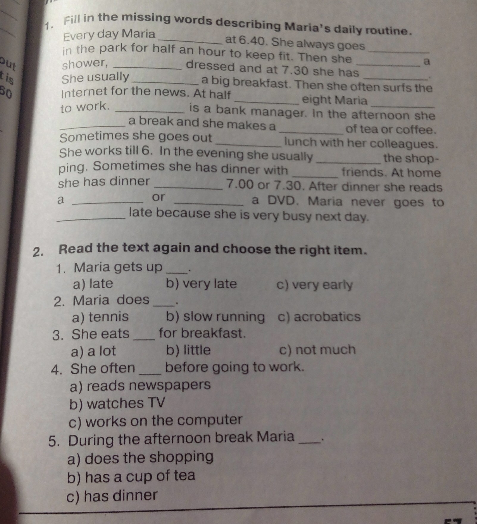 Fill in the words miss booked. Fill in the missing Words. Fill in the missing Word ответы. Fill in the missing Words describing Maria's Daily Routine ответы. Fill in the missing Words describing Maria's Daily Routine перевод.