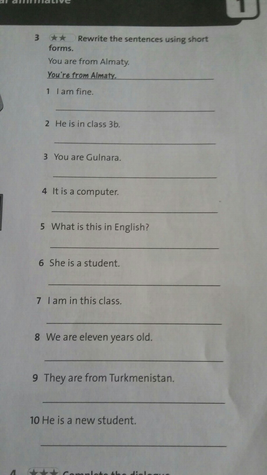 Rewrite the sentences using correct. Rewrite the sentences using short forms. Rewrite the sentences using. Rewrite the sentences using short. Rewrite the sentences using to.