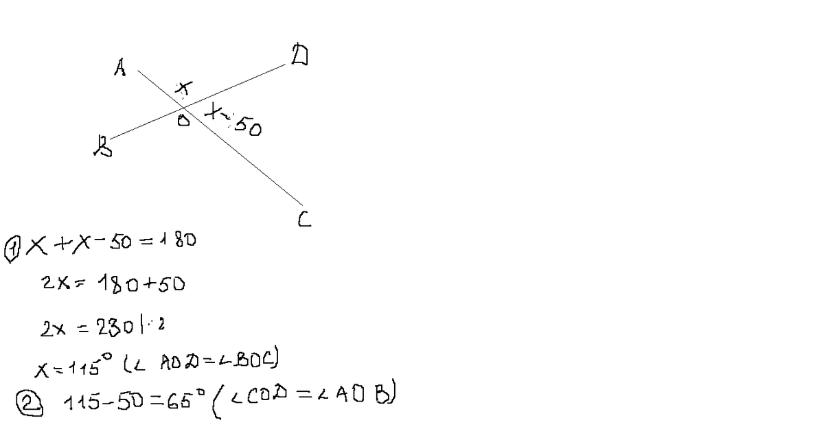 Один из углов которые получаются. Один из смежных углов на 50 градусов больше. Один из углов образованных при пересечении двух прямых на 50.