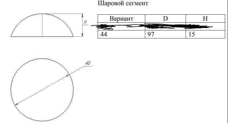 Сферический сегмент зонта. Шаровой сегмент на днище. Сегмент чертеж 1173029. Чертеж шаровой сегмент на формате а4. Как посчитать площадь шайбы.