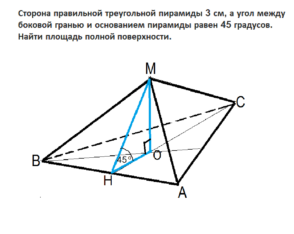 Найти угол между гранями