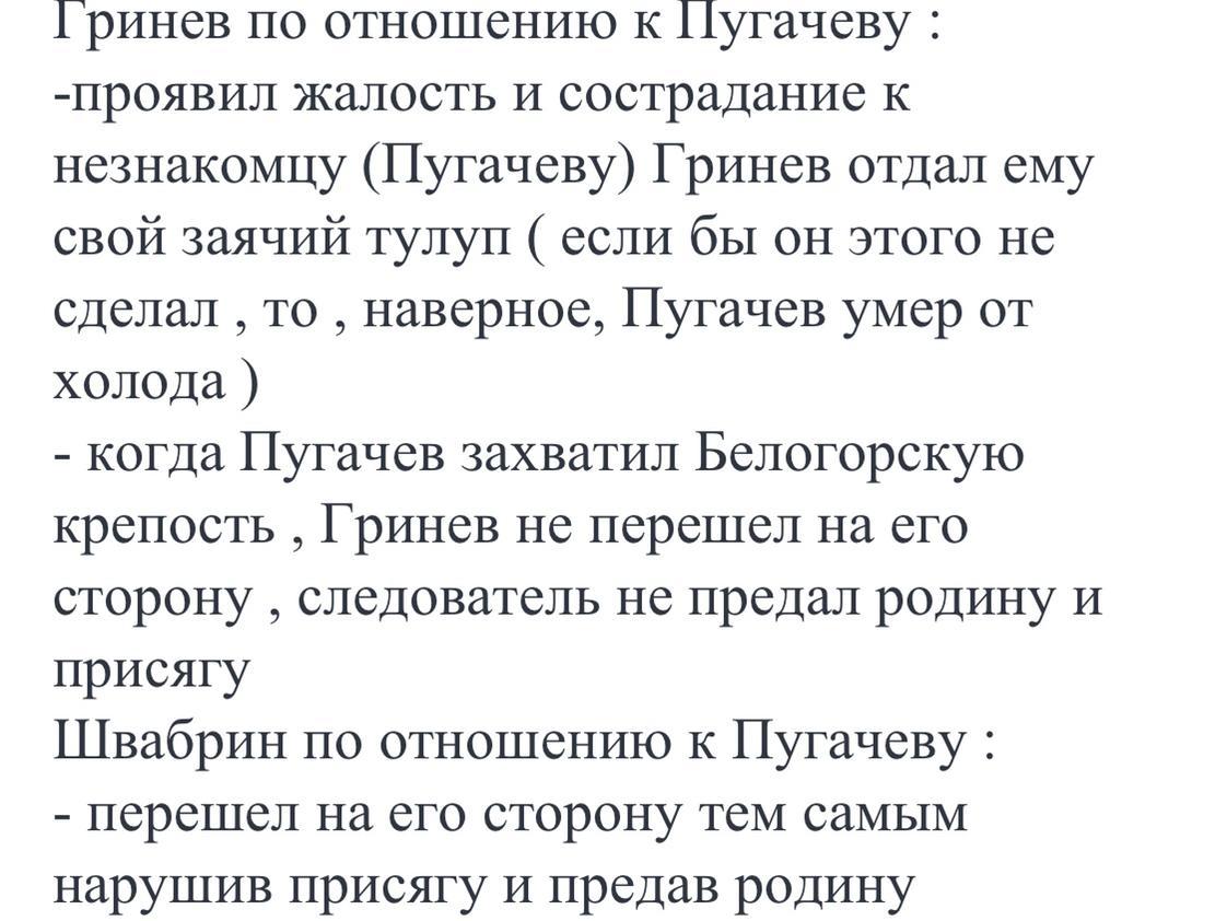 Гринев швабрин пугачев