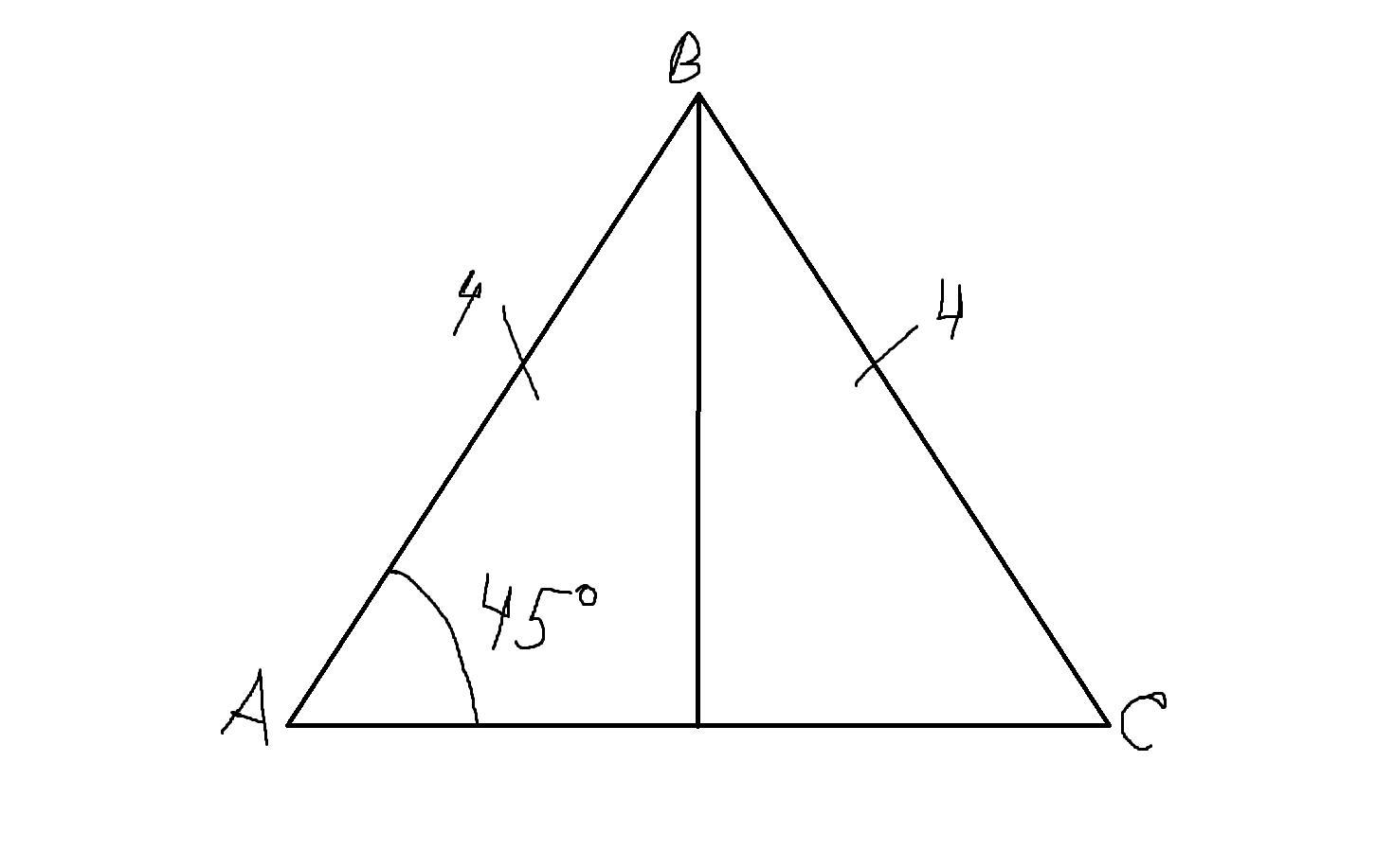 В треугольнике авс ав 4