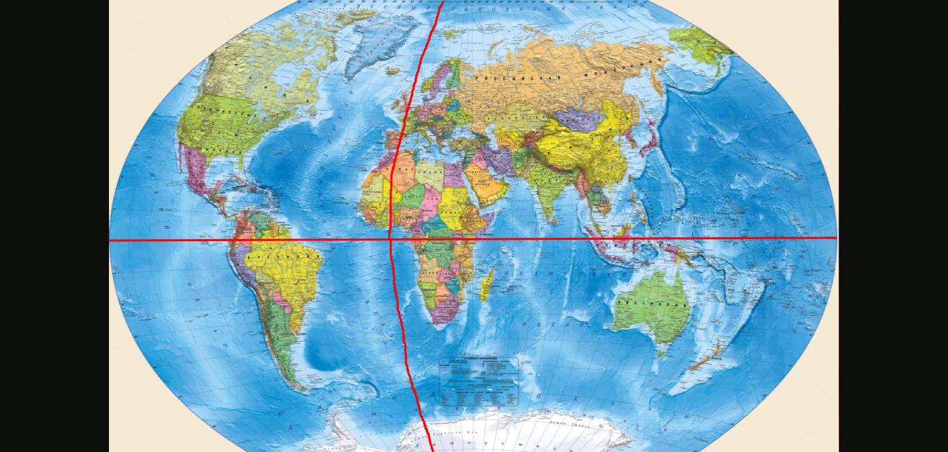 Горизонтальные линии на географической карте. 14°24′28″ Ю. Ш. 71°18′00″ З. Д.. 50 с ш 90 в д