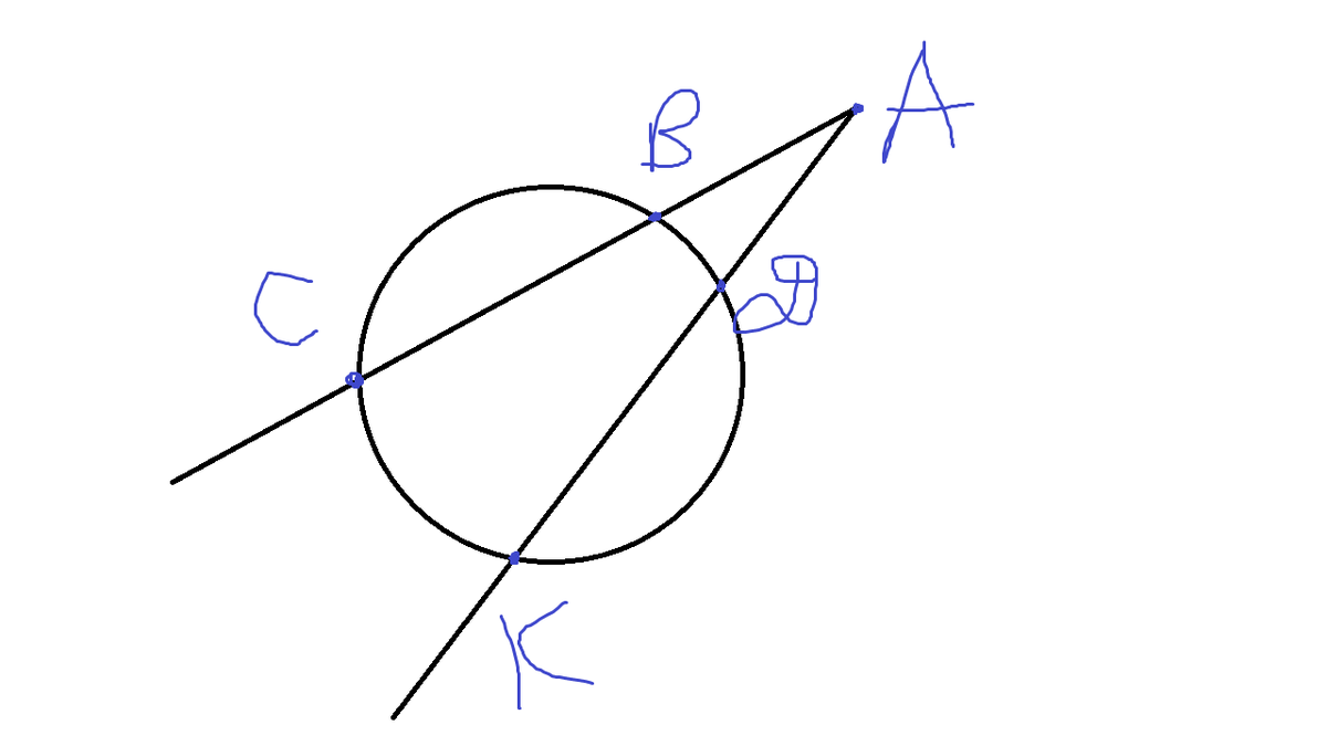 Точка вне круга. Рисунок секущей. Из точки а вне окружности проведены две секущие АВС И АДК АС=20см. Из точки а проведены две секущие ABC И ADK. Нарисуй секущую.
