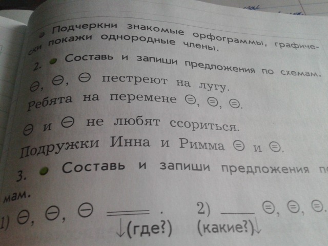 Запишите предложения данным схемами