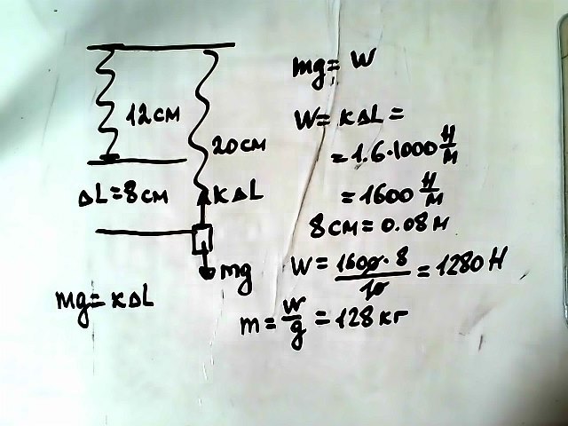 Масса груза 400 г жесткость пружины
