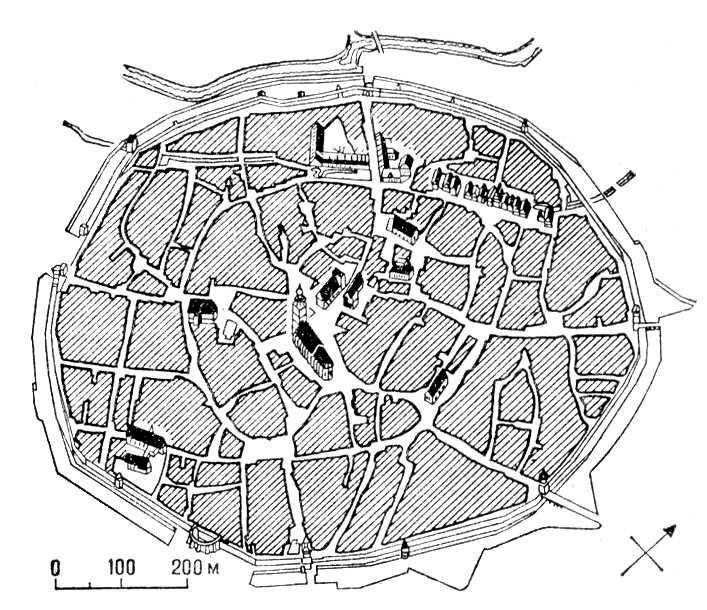 План схема русского средневекового города