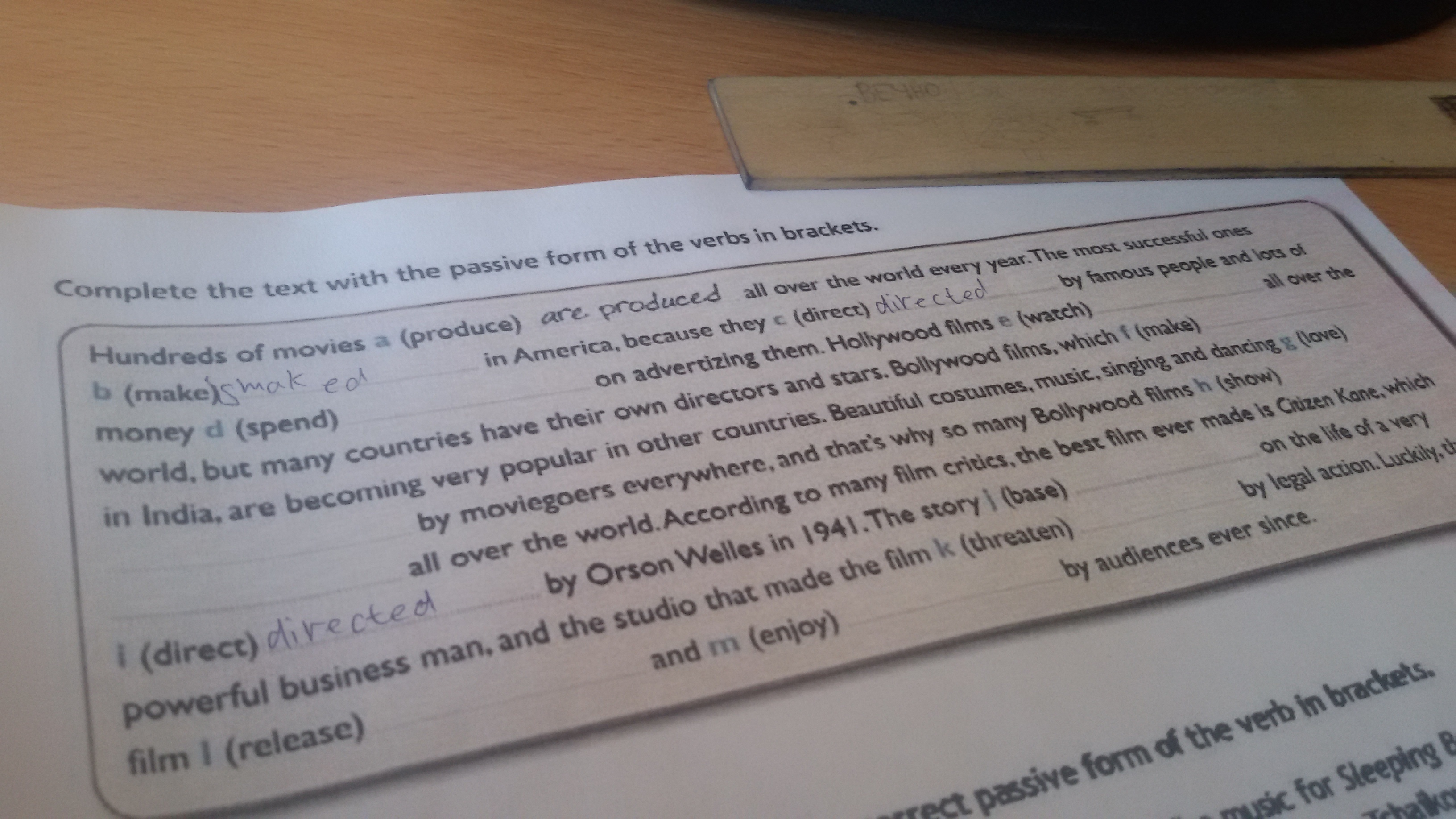 Open the brackets using the passive. Complete the text with the Passive form of the verbs in the Box. Complete the text with the past simple Active or Passive form. Complete the text with the forms of the verbs in Brackets. Complete the text with the simple Passive form verbs in Brackets.