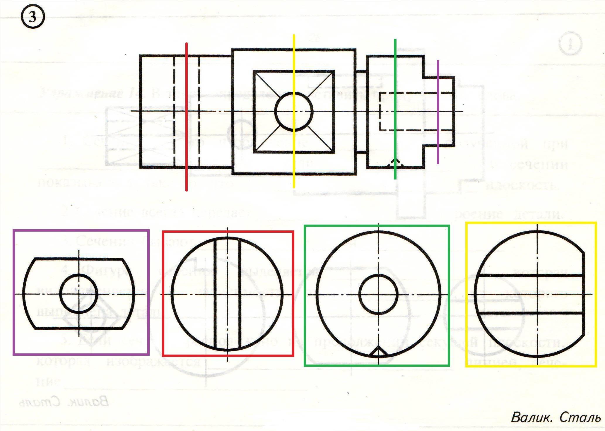 3 сечение на чертеже может быть выполнено способом