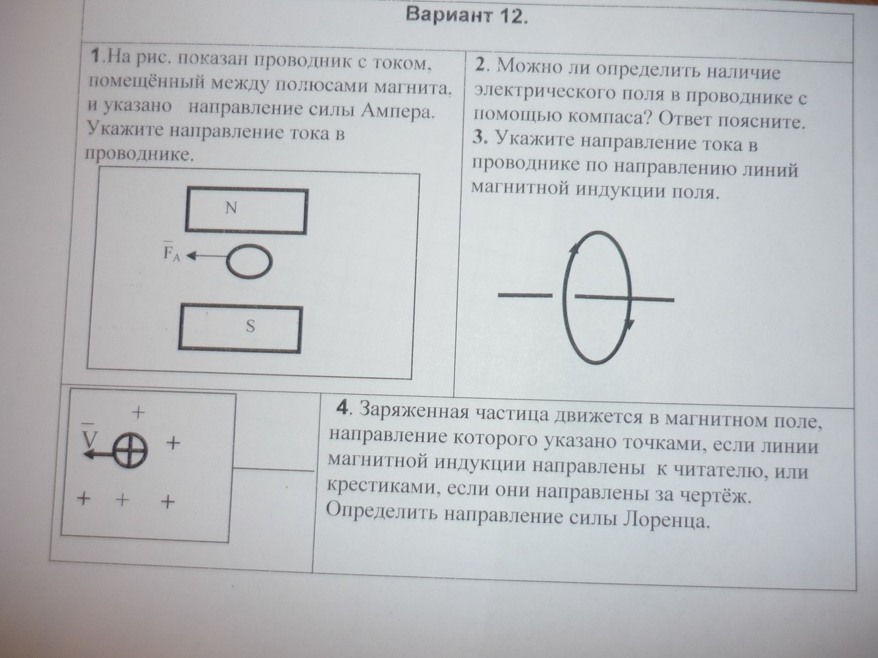 В магнитное поле поместили проводник с током