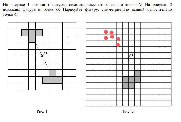 На рисунке 1 показаны фигуры симметричные относительно