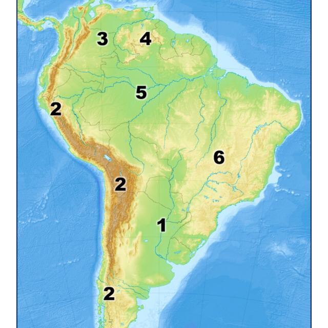 Рельеф южной америки по плану 7 класс
