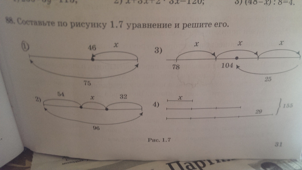 Составь уравнение по рисунку