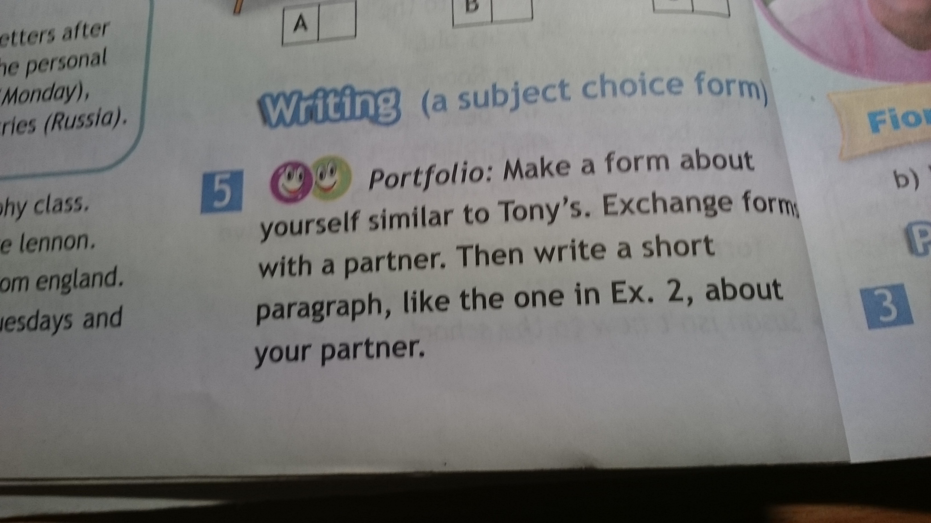 Why russians write. Portfolio make a form about yourself similar to Tony's Exchange forms with a partner перевод. Make a form about yourself similar to Tony's Exchange forms with a partner страница 30 номер 5.