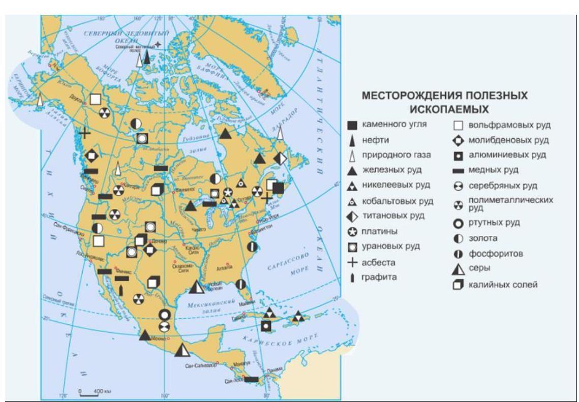 Полезные ископаемые северной америки 7 класс. Карта Северной Америки месторождения полезных ископаемых. Минеральные ресурсы Северной Америки на карте. Полезные ископаемые Северной Америки на карте. Место рождения полезных ископамых на карте Северной Америки.