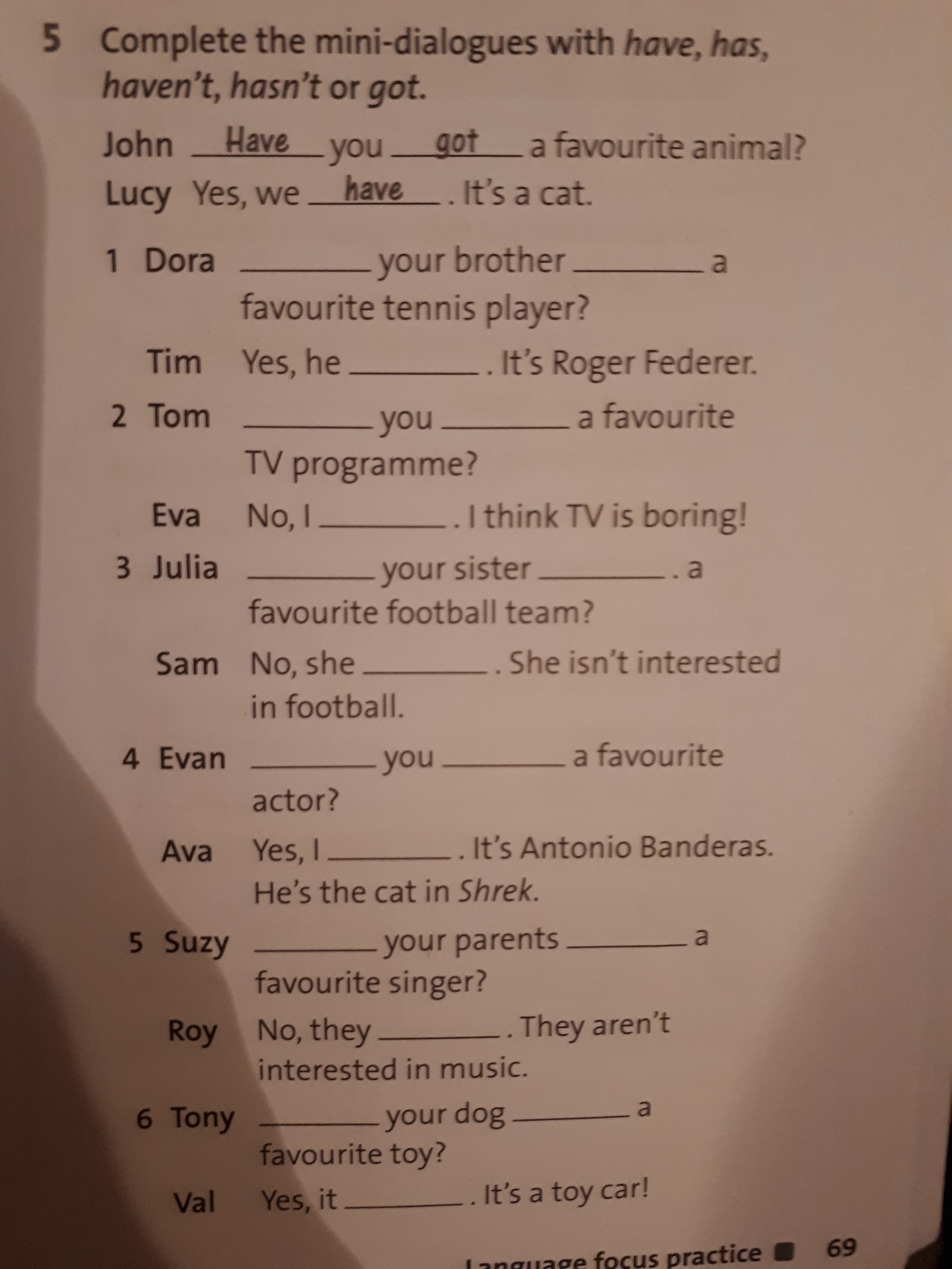 12 complete the dialogue. Complete the questions and answers does George Play Tennis.