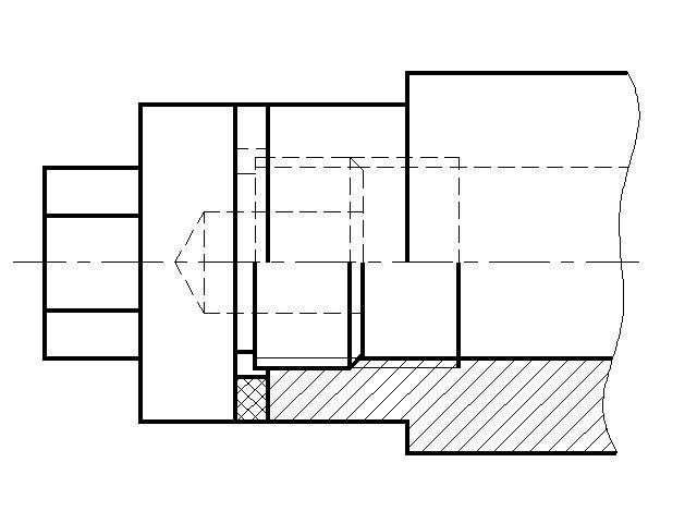 Между деталями. Начертить деталь а ввернутой в деталь б. Деталь вставка. Разрез ввернутой детали. Вычертите детали в сборке ввернув деталь 1 до линии а-а.