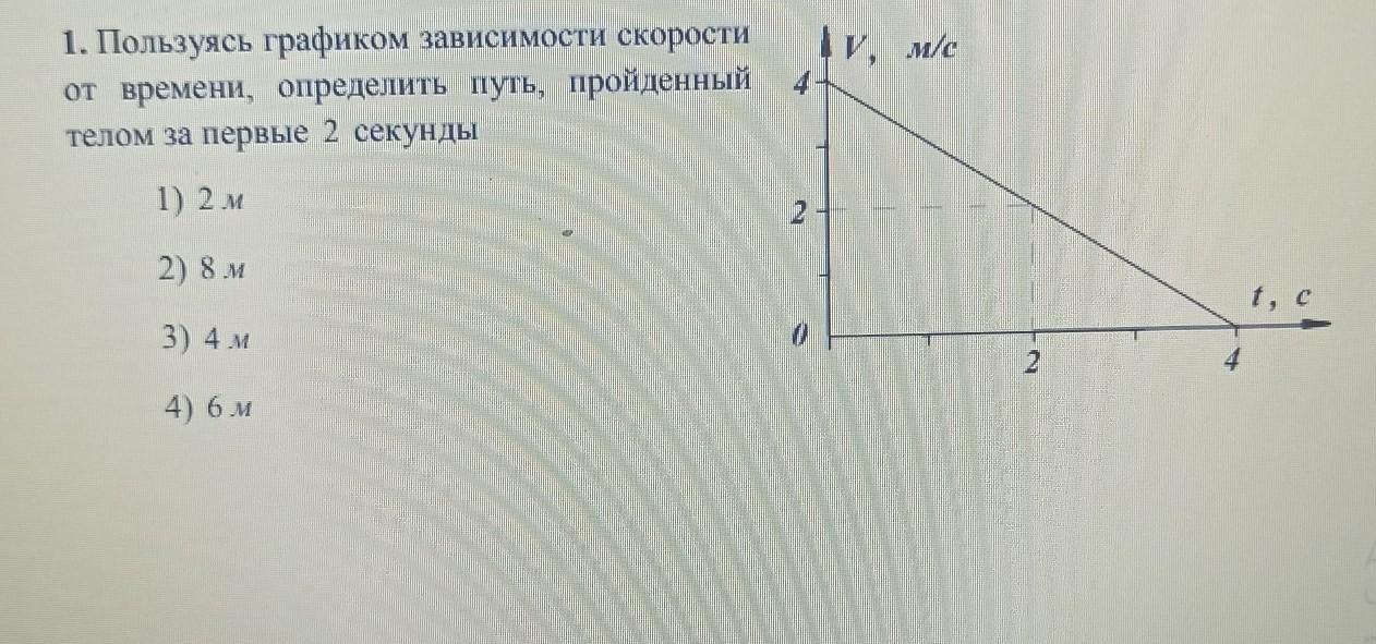 Путь пройденный телом за 4 секунды рисунок 1