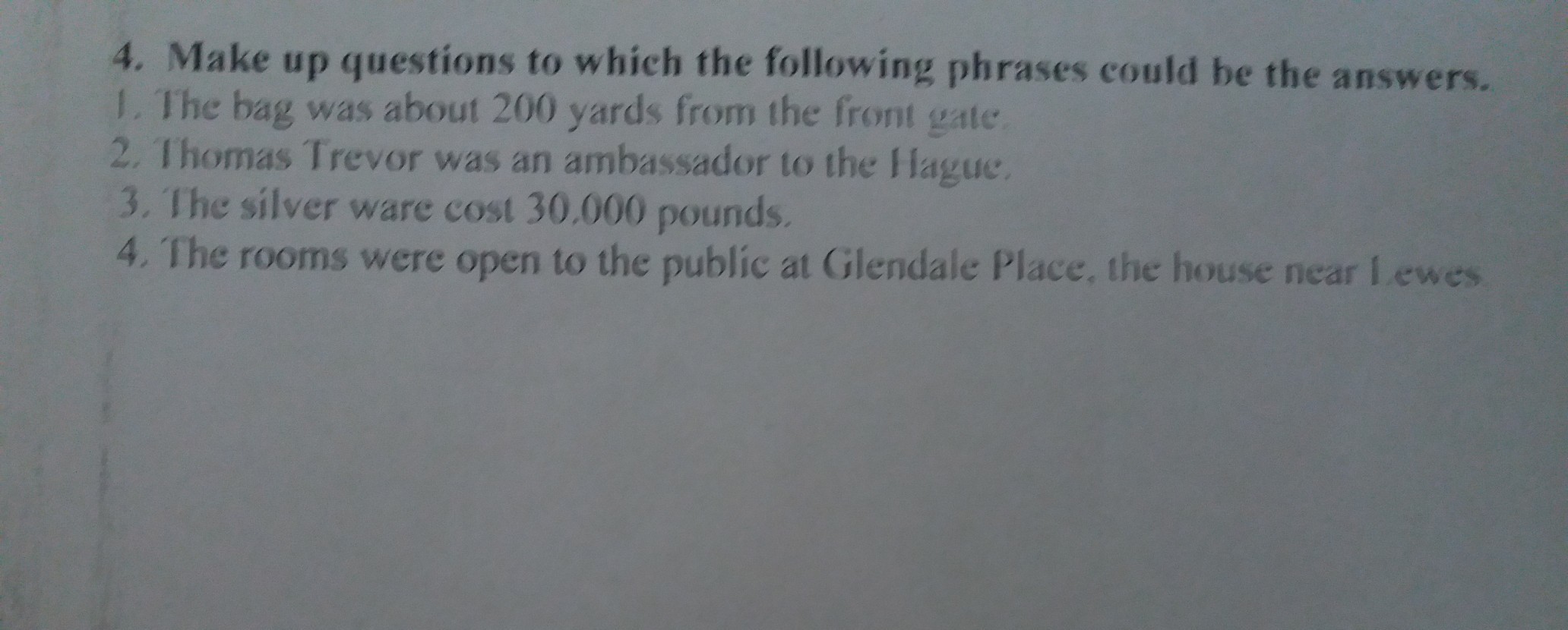 Make the questions to the answer. Make up questions. 11 Make up the questions. Follow up questions. Make up questions the answers to which will be Words in italics.