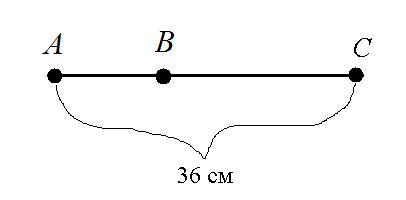 Точка в делит отрезок ас. Точка с делит отрезок АВ на два отрезка. Отрезок АВ рисунок. Отрезок в 36 см разделен. Точка с делит отрезок АВ на два отрезка как найти длину отрезка ab.
