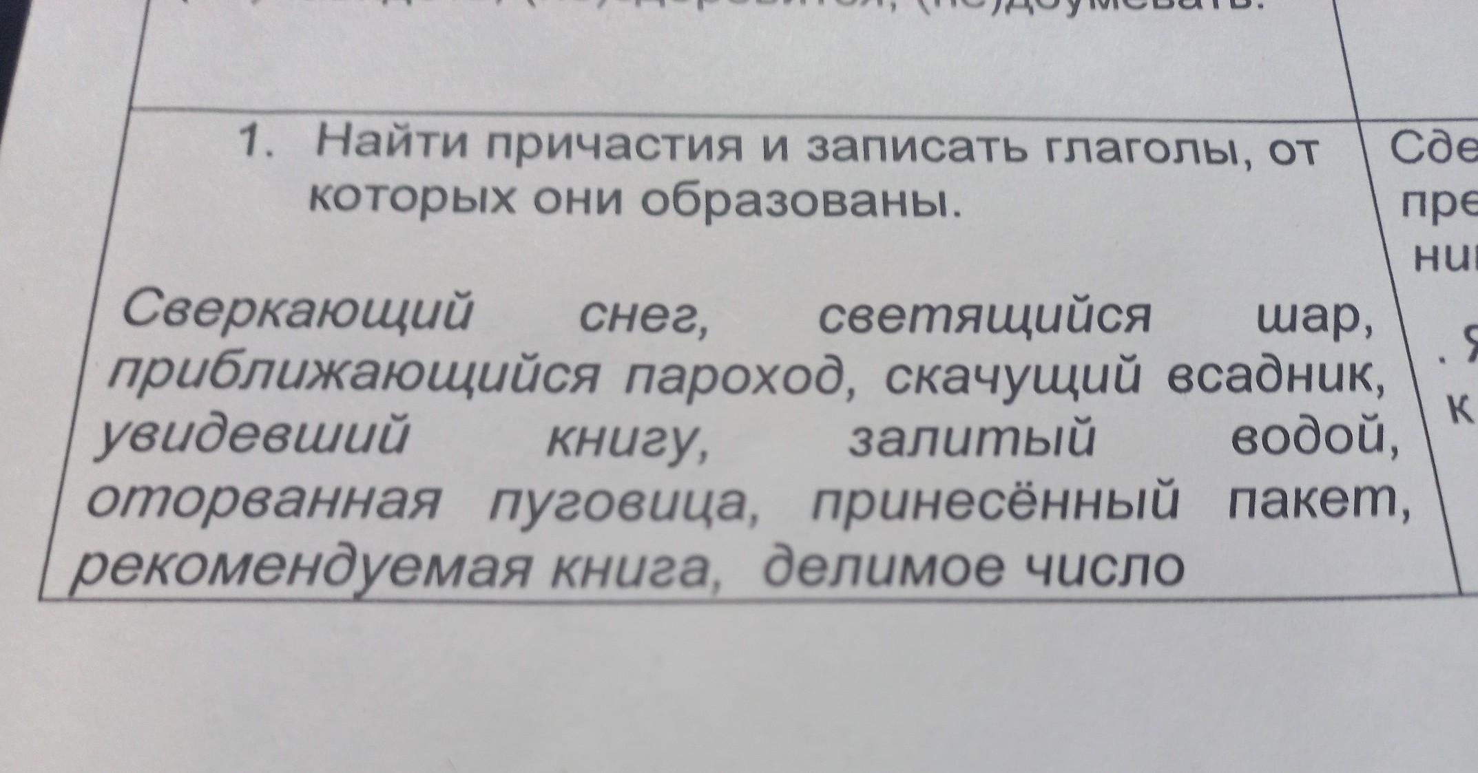 От глаголов образуйте и запишите полные