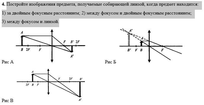 В собирающей линзе с фокусным расстоянием 7 см изображение a1 предмета a