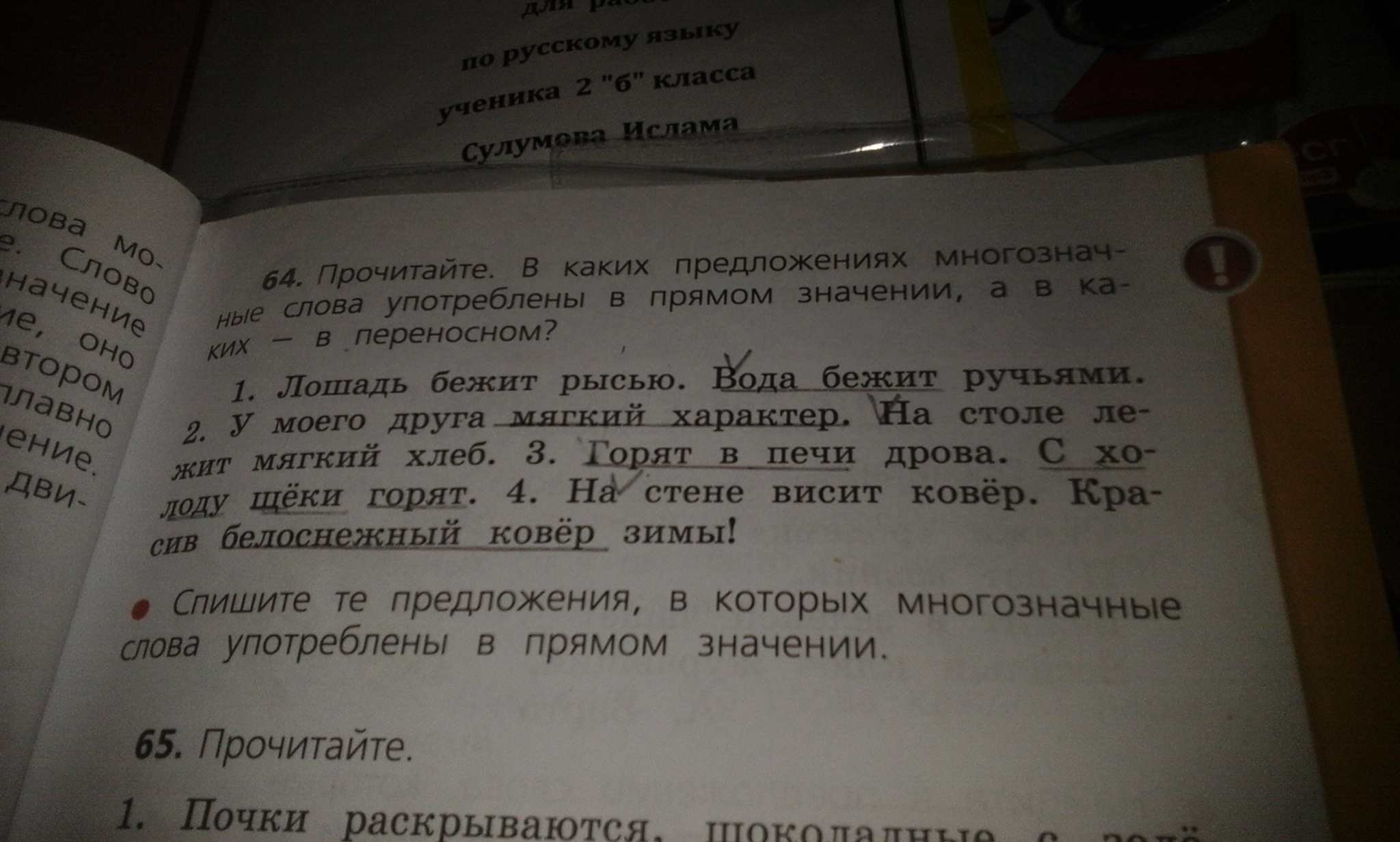 В каких предложениях выделенные слова употреблены. Лошадь бежит рысью прямое или переносное. Лошадь бежит рысью прямое или переносное значение. Многозначные слова лошадь бежит рысью вода бежит ручьями. Спишите предложения обведите слова.