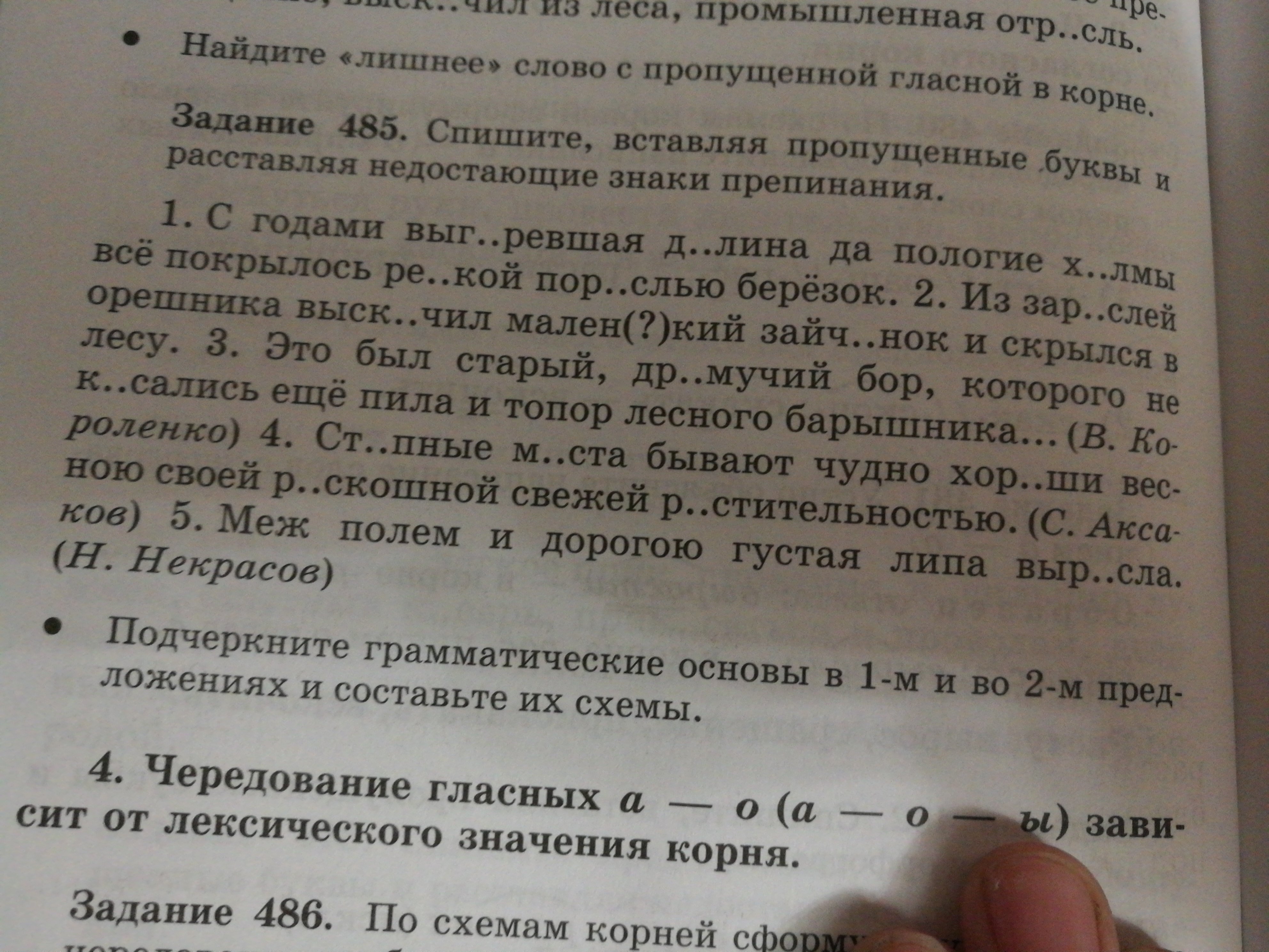 Русский язык 7 класс номер 485. Корни с чередованием лексическое значение.