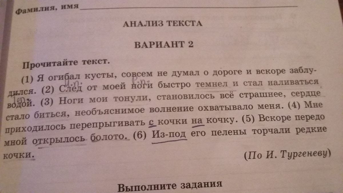 Продолжи текст по данному. Прочитайте текст я огибал кусты.