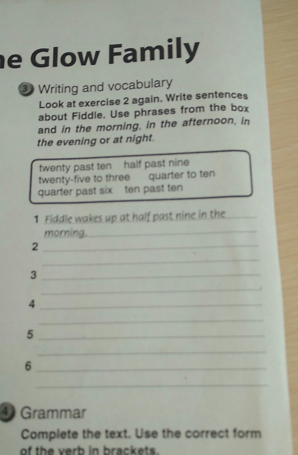 Look and write sentences