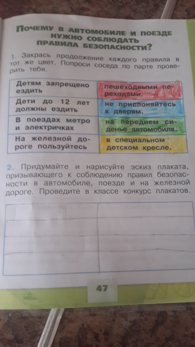 Придумайте и нарисуйте эскиз плаката призывающего к соблюдению правил безопасности в транспорте 45