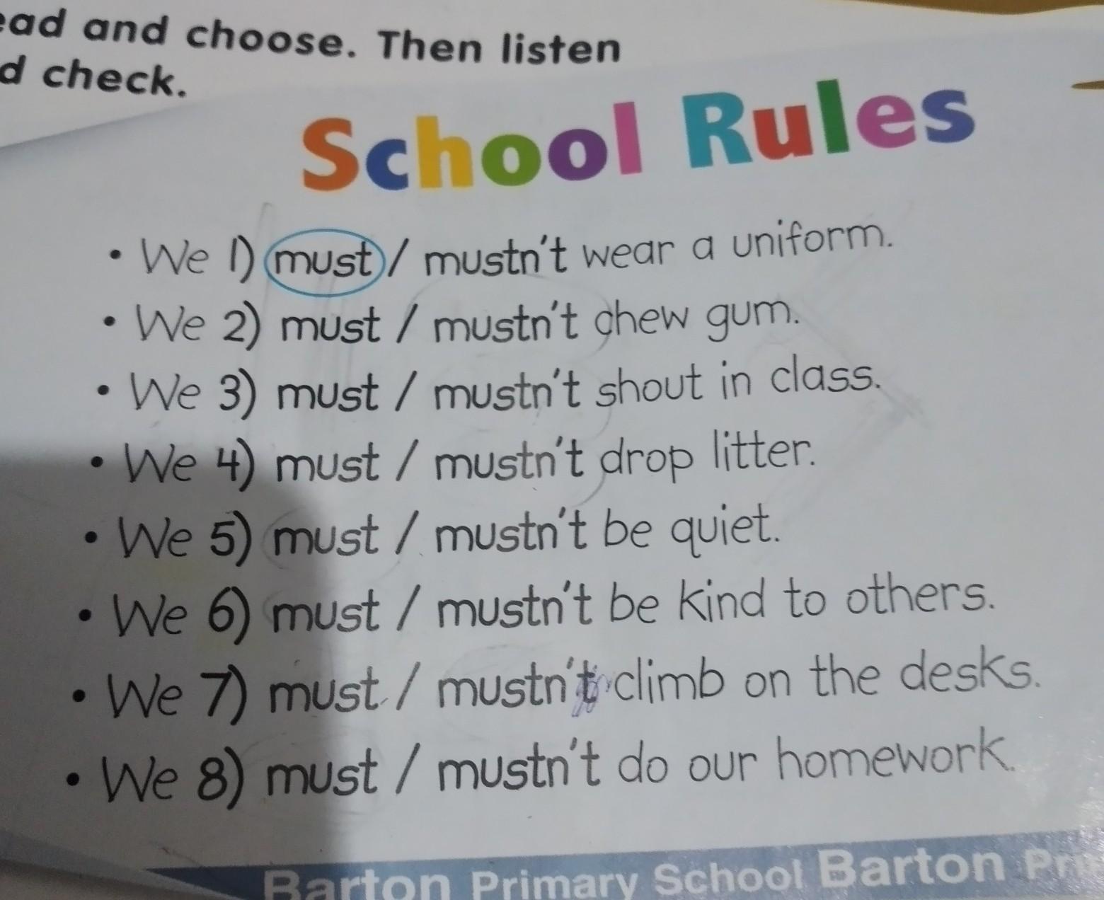 Must mustn't таблица. School Rules must mustn't. Must mustn't упражнения 3 класс. Listen перевод на русский.