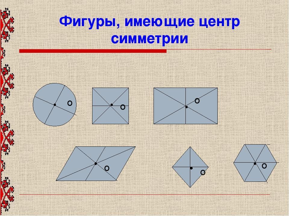 Диагоналей симметрии. Фигуры обладающие центром симметрии. Фигуры имеющие центр симметрии. Фигуры не обладающие центром симметрии. Какие фигуры имеют центр симметрии.