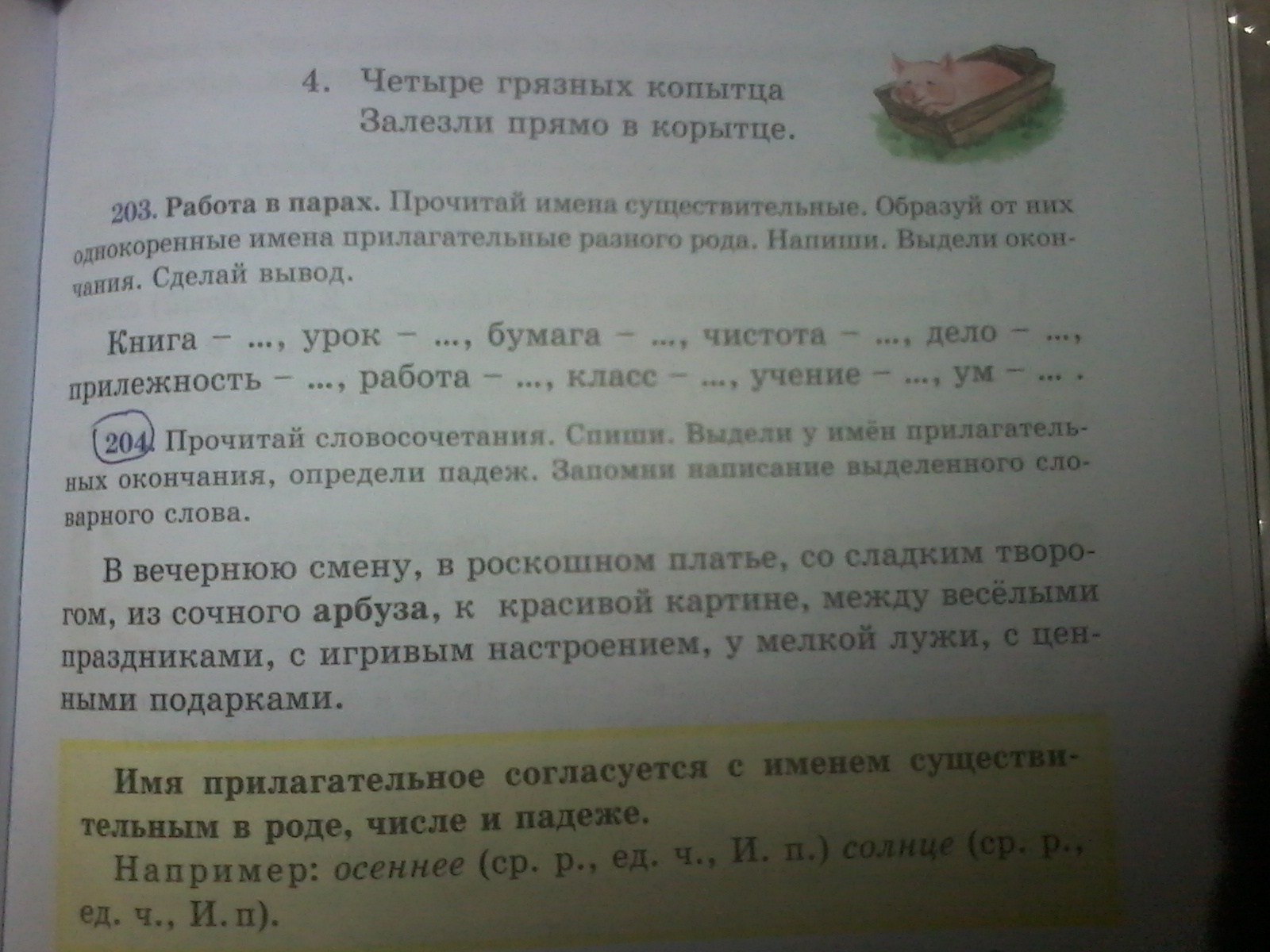 Спишите видеть. Четыре грязных копытца залезли прямо в корытце ответ загадка.