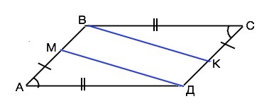 Отрезки ав и сд параллельных прямых