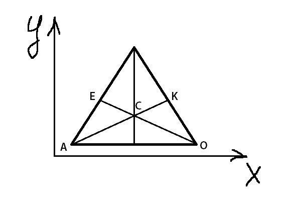 Как определить центр треугольника. Центр тяжести равнобедренного треугольника. Центр тяжести равнобедренного треугольника формула. Центр тяжести равнобедренного треугольника расположен. Центр тяжести произвольного треугольника.
