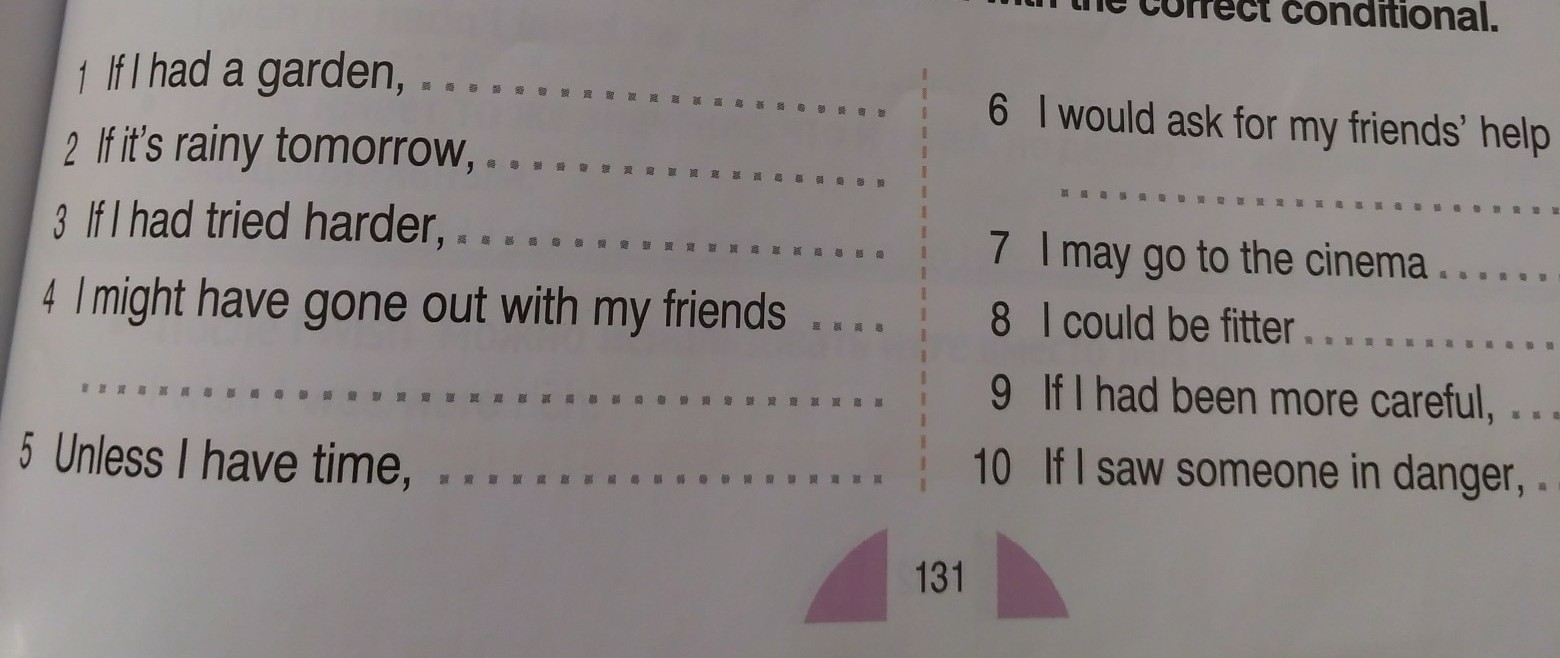 Complete the sentences about yourself. Complete the sentences about yourself with the correct conditional. Complete the conditional sentences. 3 Complete the sentences about yourself.