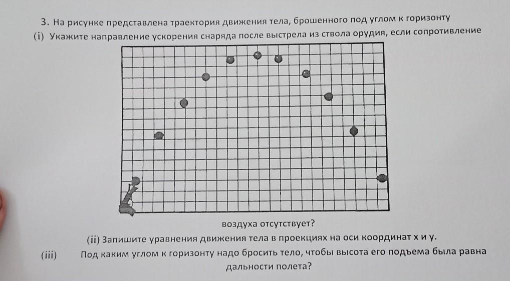 На рисунке показана траектория брошенного с земли мяча в соответствующие окошки внести надписи