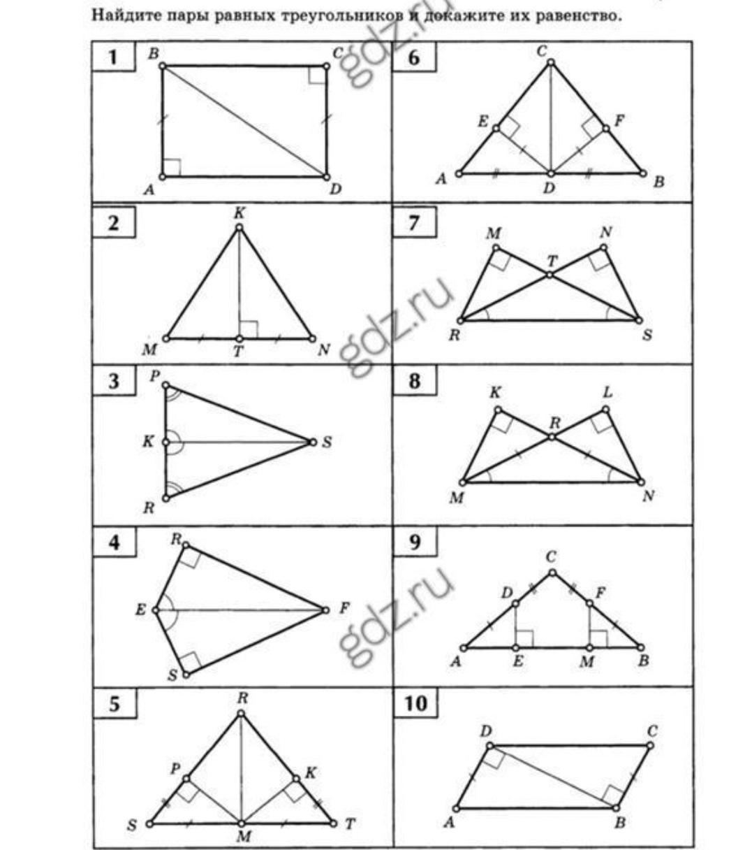 Решение задач на равенство прямоугольных треугольников. Задачи на признаки равенства прямоугольных треугольников 7 класс. Задания по признакам равенства прямоугольных треугольников 7 класс. Равенство прямоугольных треугольников задачи по готовым чертежам. Задания на признаки равенства прямоугольных треугольников 7 класс.