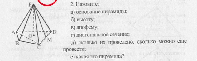 Основание апофемы пирамиды. Назовите основание пирамиды высоту апофему. Назовите диагональное сечение пирамиды. Что называют основанием пирамиды. Назовите основание пирамиды высоту апофему диагональное сечение.