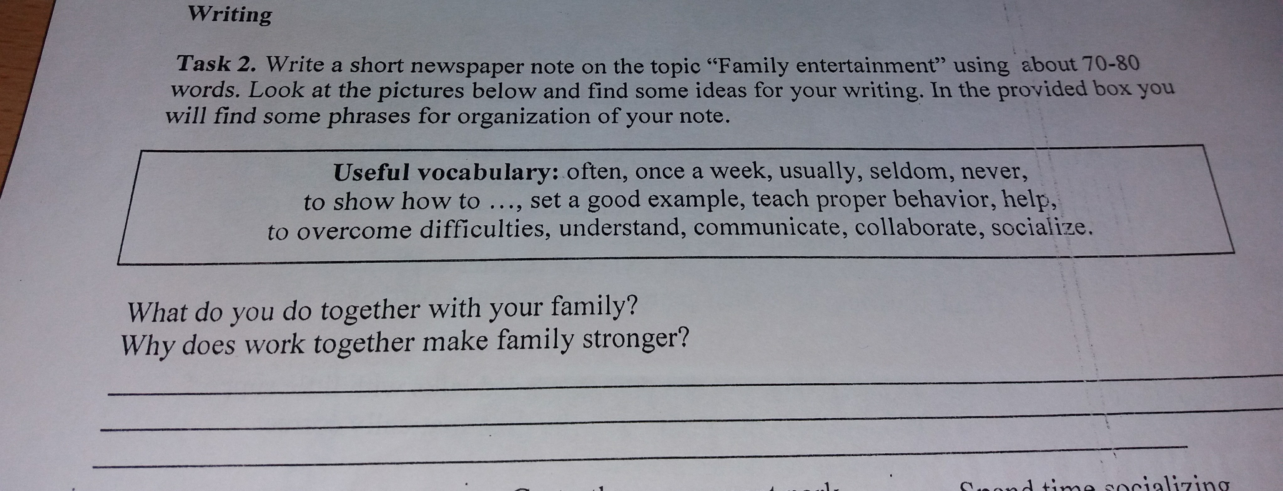 Write using the example